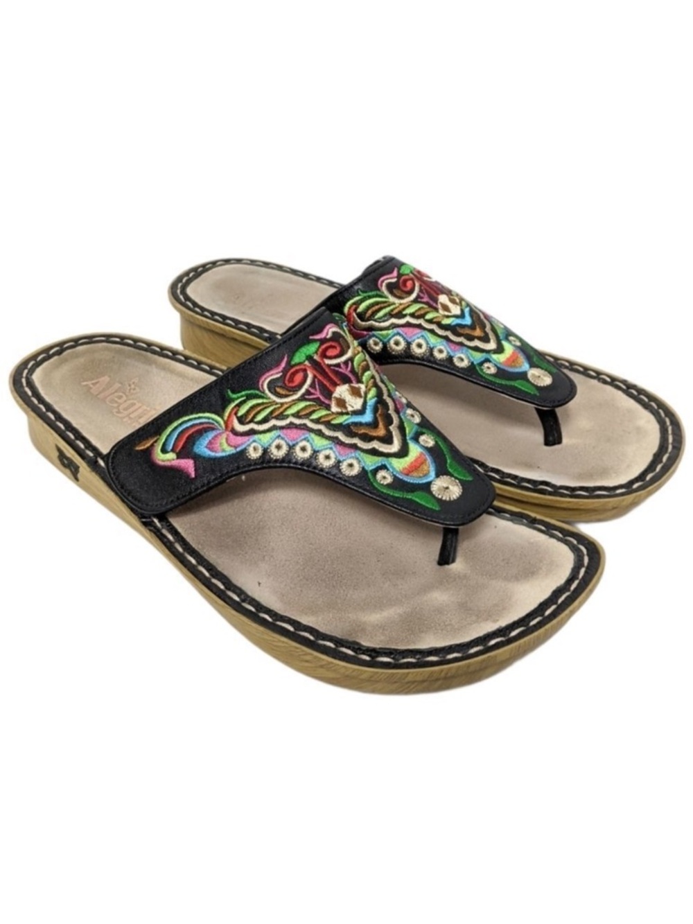 ALEGRIA Vanessa Leather Embroidered Sandals 40